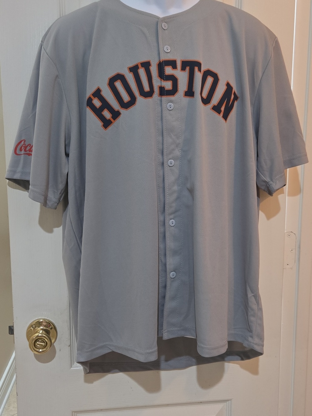 Houston Astros #2 Jersey Men's XL  Gray With Coca Cola & Texas Flag
